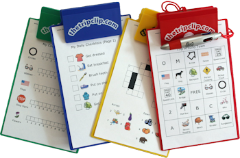 Lots of printable activities for kids – picture checklists to keep them on track, activities for at the grocery store, in the car, on a plane, at a restaurant, even for your home schooling adventures. Optional kid-sized clipboard and 4-color pen make it easy to use the activities on the go.
